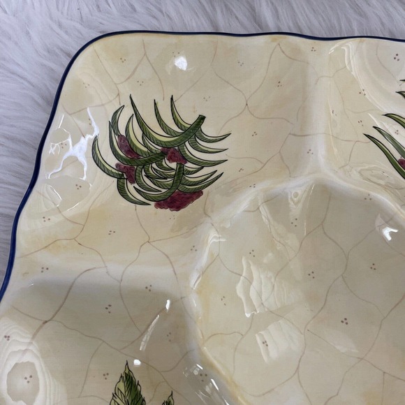 Laurie Gates Divided‎ Plate Serving Dish/Plate GatesWare 17 Chips/Dip Platter - Picture 4 of 10